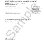 <p class="related-documents-description">Agreement between design-builder and contractor. Covers construction terms, insurance, and payment options.</p>