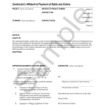 <p class="related-documents-description">Contractor affidavit listing unpaid debts or claims related to the construction contract.</p>