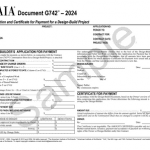 <p class="related-documents-description">Design-builder payment application form. Owner certifies payment due; includes work status and retainage.</p>