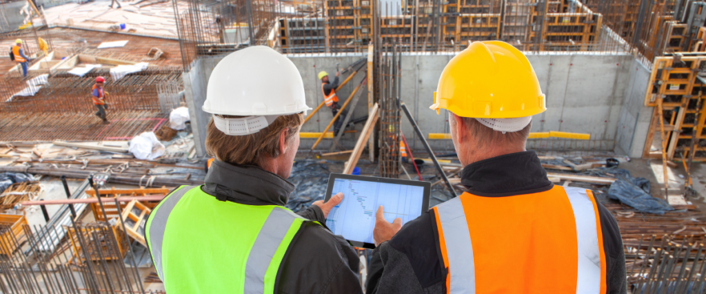 A GC and his peer review schedules as construction continues in the background