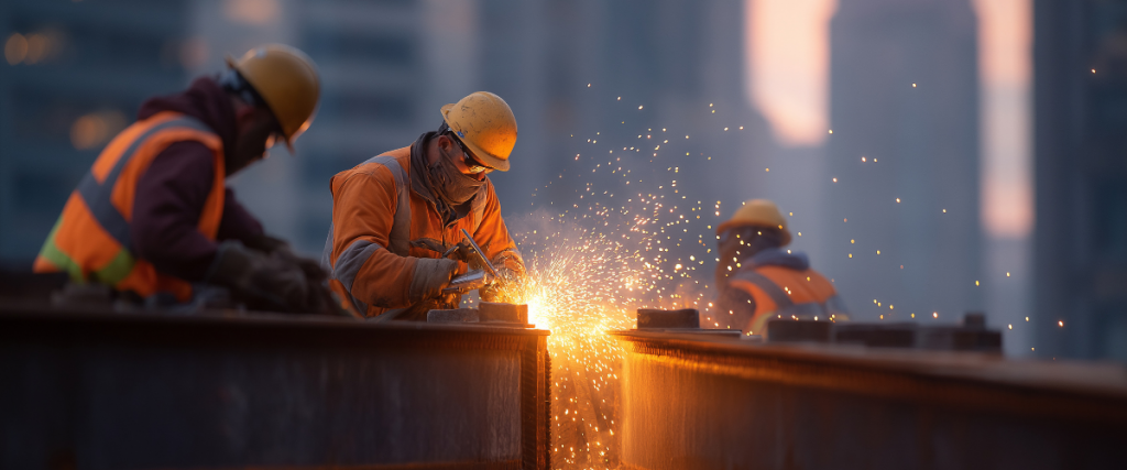 Welders working on a skyscraper build