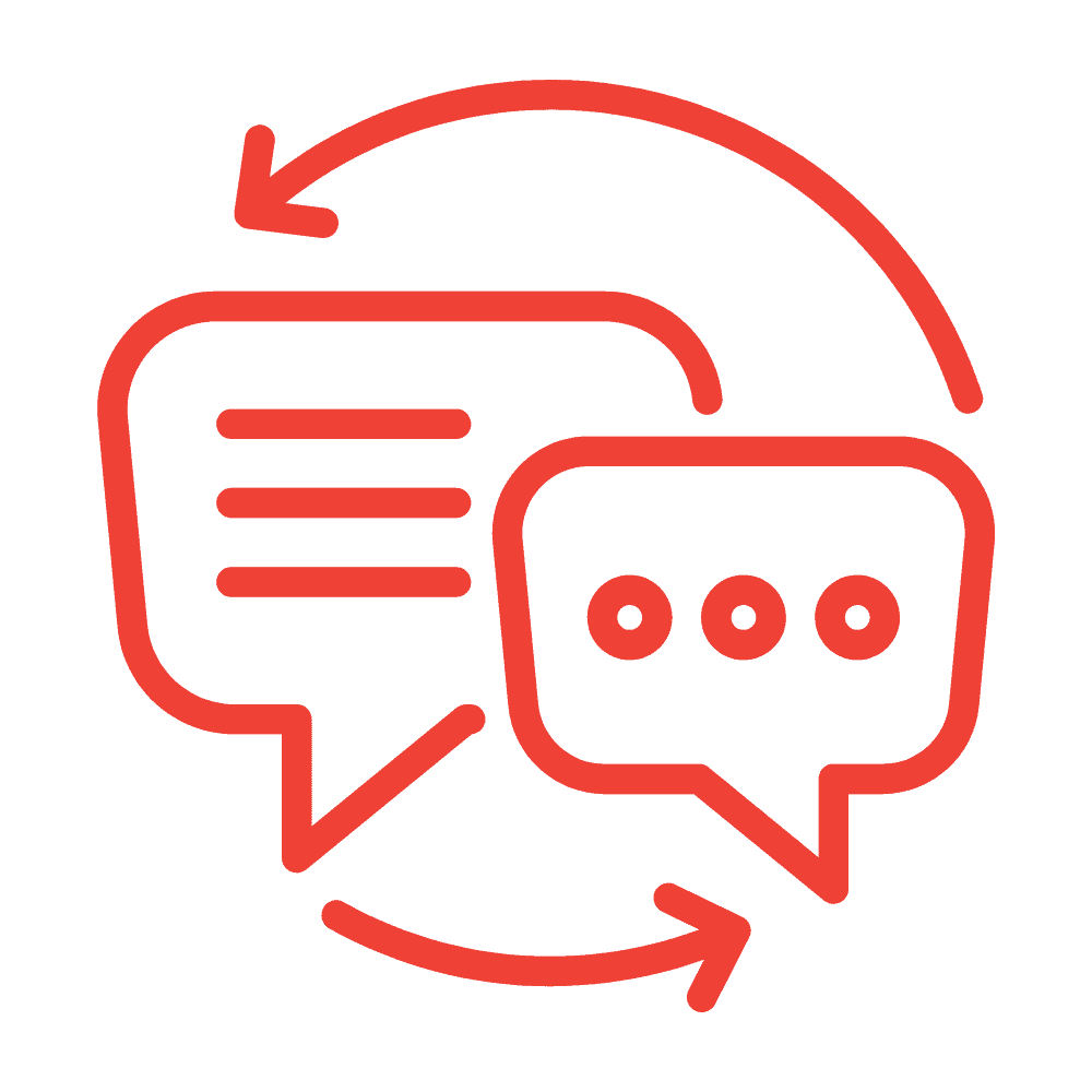 Communication exchange icon for ACD operations and learning.