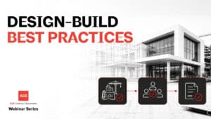 Design-Build Best Practices title card from the AIA Contract Documents Webinar Series.